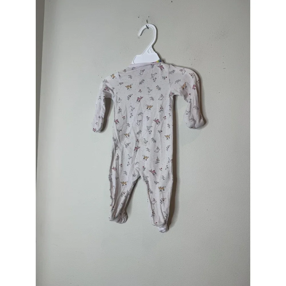 Magnetic Me Footie Pajamas Baby Girls Newborn Pink Animal One Piece Coverall